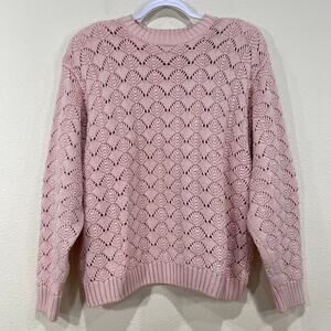 Vintage Pink Pullover Sweater Coastal Grandma Cottage Prairie Coquette Kawaii L